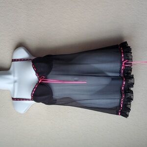 Victoria's Secret 36B underwire black and pink babydoll